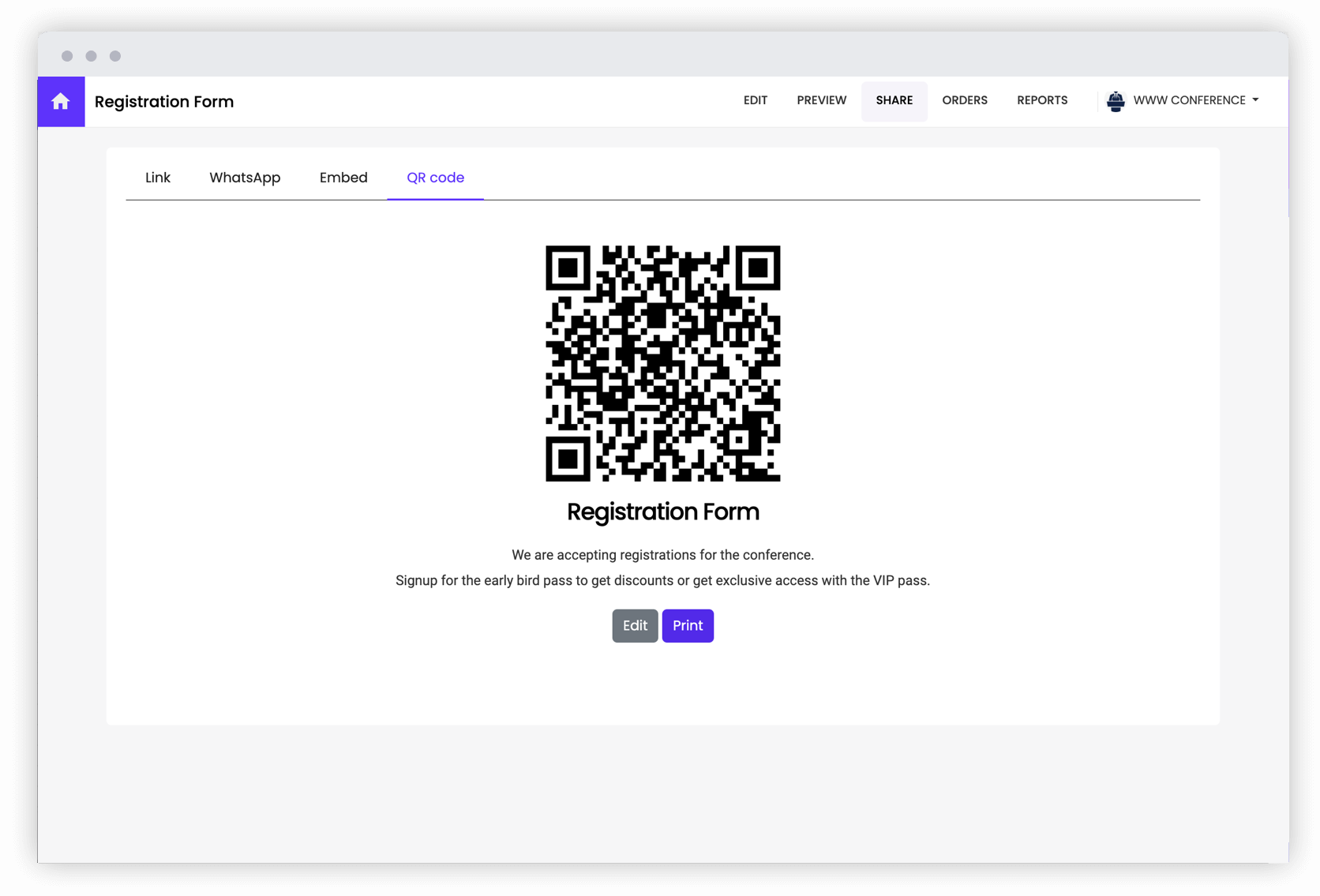 Display the QR code online or print it on flyers for easy access on mobile