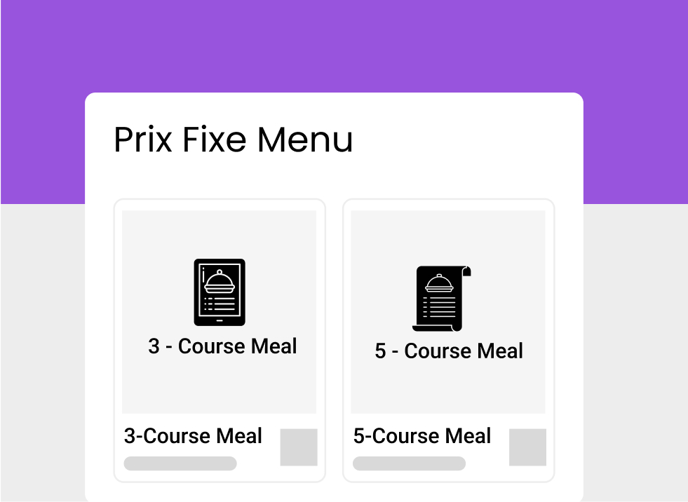 Prix fixe menu